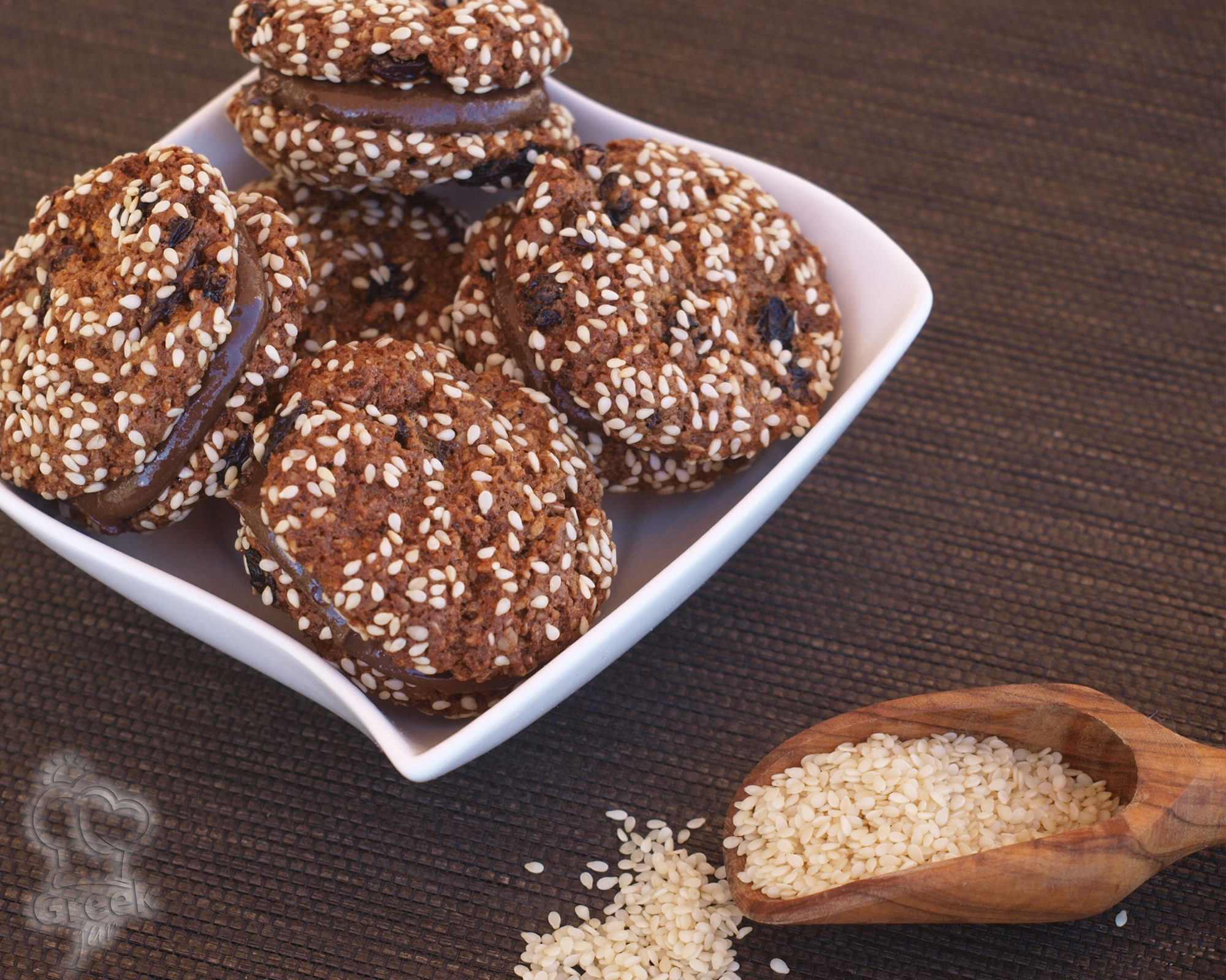 Tahini Oatmeal Cookies with honey