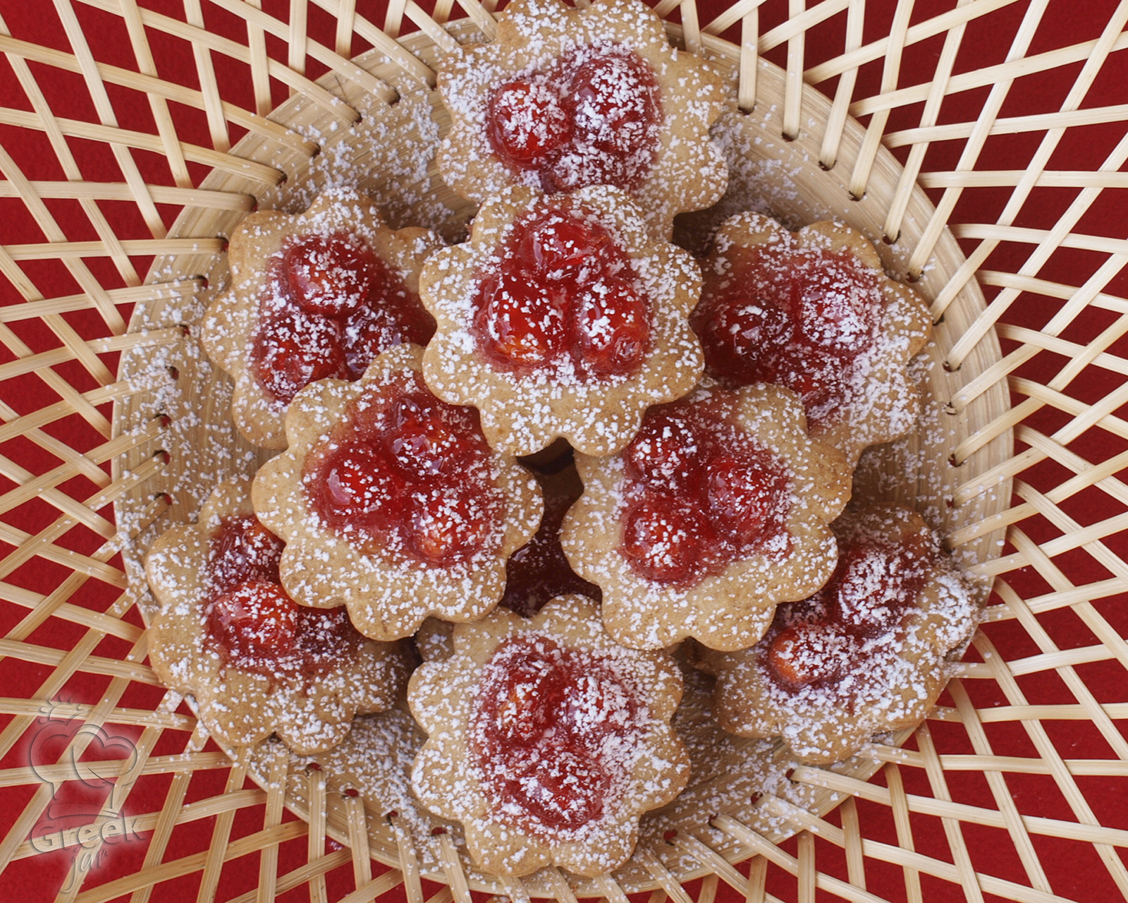 Cherry Biscuits with mastic